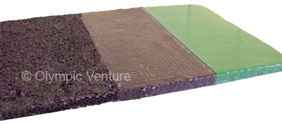 side view of 8mm - 10mm Venture Sportex PU Membrane System Rubberized Floor