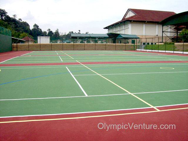 4 tennis courts using Plexipave coating in Alice Smith Secondary School, Seri Kembangan, KL.