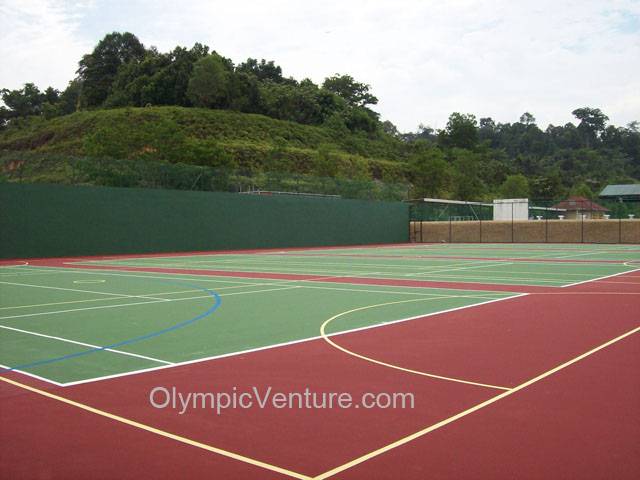 4 tennis courts using Plexipave coating in Alice Smith Secondary School, Seri Kembangan, KL.