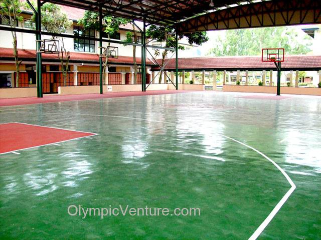 Rubberized Basketball Court in Alice Smith Secondary School, Seri Kembangan, KL.