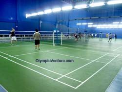 another view of 17 Olymflex Rubberized Badminton courts in Dato' Lee Chong Wei Arena / Sports Arena Sentosa, Old Klang Road