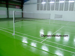 Another view of 8 Olymflex badminton courts for Hurricane Sports Centre, Tanjung Malim, Perak.