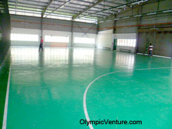 Another view of 1 Olymflex rubberized futsal court for Hurricane Sports Centre.