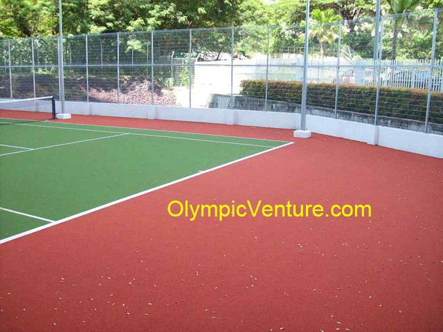 synthetic turf tennis court for platino condominium