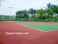 Resurfaced 2 tennis fiber reinforced hard courts for Saujana Club, Kuala Lumpur.