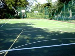 St. Christopher's multi-purpose court using Plexipave from USA.