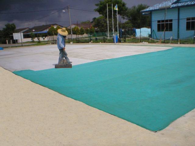 tennis fibre court 4 : Tennis court coating is applied. (UV resistant) 