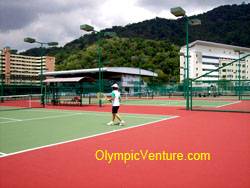 another view of 15 hard tennis courts for USM with Plexipave coating system