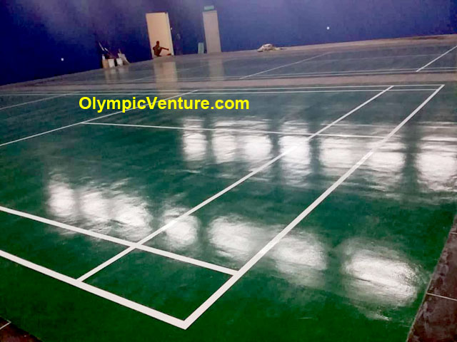 24 Olymflex Rubberized Floor Badminton Courts in Farlim, Ipoh.