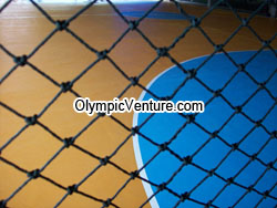 Orange blue Olymflex rubberized futsal court