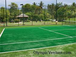 2 tennis courts using Tiger Turf for Pelangi Beach Resort and Spa, Langkawi