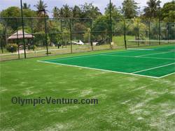 Another View of 2 tennis courts using Tiger Turf for Pelangi Beach Resort and Spa, Langkawi