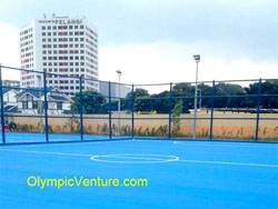 Olymflex Fiber Mesh Reinforced Sports Court Surface Coating of Futsal for Ibu Pejabat Polis Kontinjen (IPK) Johor Bahru