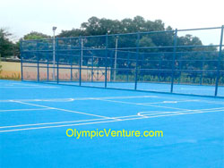 Olymflex Fiber Mesh Reinforced Sports Court Surface Coating of Multipurpose Court of Badminton & Sepak Takraw for Ibu Pejabat Polis Kontinjen (IPK) Johor Bahru