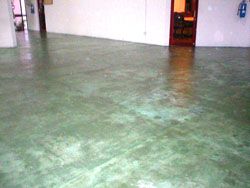 acid stain flooring color green