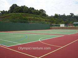 4 tennis courts using Plexipave coating in Alice Smith Secondary School, Seri Kembangan, KL