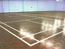 Four badminton courts