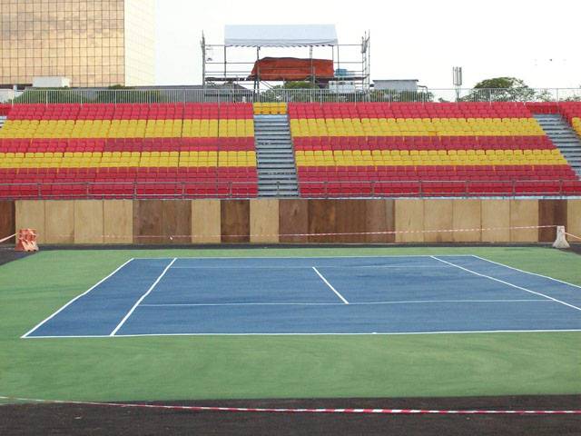 Kings of Tennis international tournament court using Plexipave