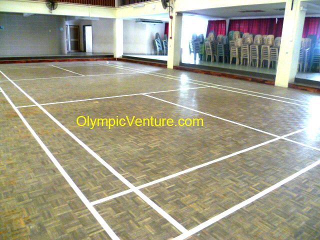 Layout White Lines for 6 Badminton Court for Chong Hwa Independent High School