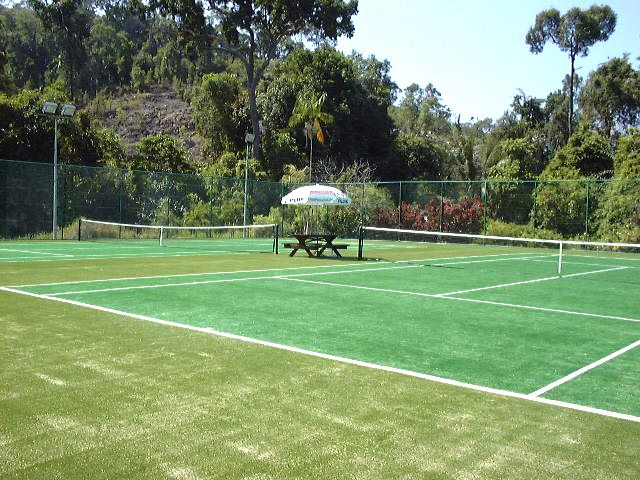 Another view of Two Tennis Courts using Tiger Turf for Datai Golf and Country Club in Langkawi, Kedah, Malaysia