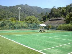 two tennis courts using synthetic turf for Datai Golf and Country Club in Langkawi, Kedah, Malaysia.