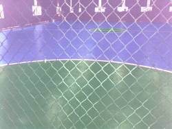 Blue and Green Futsal Rubberized floor using black SBR rubberchips and Polyurethane coating