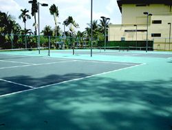 Three tennis courts, another view