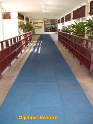 Kota Permai's Golf and Country Club's blue rubber tiles