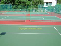 2 Plexipave coating tennis courts for Labuan Club, Sabah