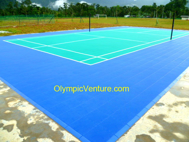 Outdoor Interlocking Techtiles Badminton Court for a Shcool in Perak.