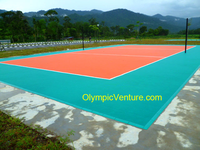 Outdoor Interlocking Techtiles Volleyball Court for a Shcool in Perak.