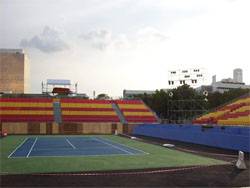 Another view of Kings of Tennis tournament court in Esplanade, Penang