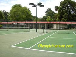 2 tennis Olymflex rubberized cushioned tennis court for Penang Sports Club