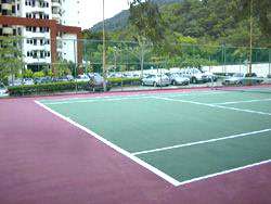 tennis court hill view