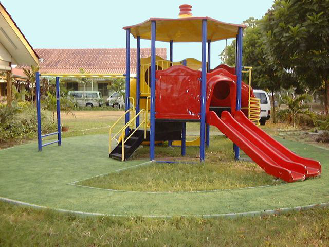 other view of red crescent's children's playground surface