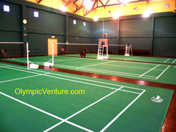 Badminton World Federaion Certified PVC Mat for 3 Badminton Courts at Taman Tasik Cyberjaya.