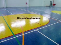 Installed 10mm Olymflex rubberized multi-purpose sports hall at Tenby International School, Penang