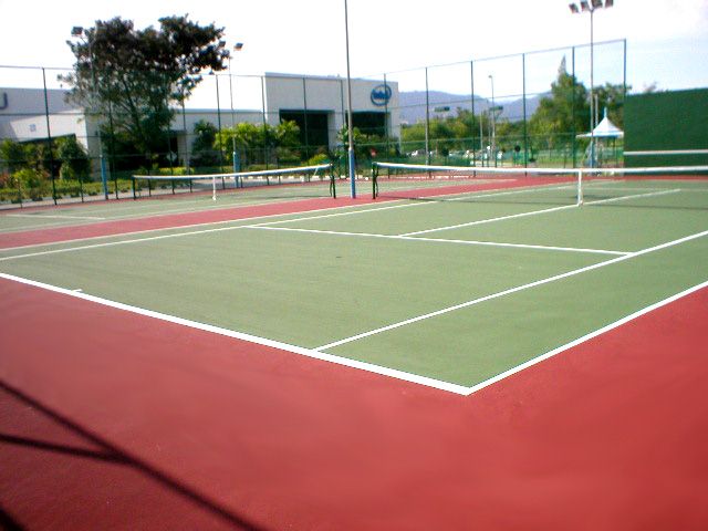 Two Tennis Courts using Plexipave for Penang's Intel